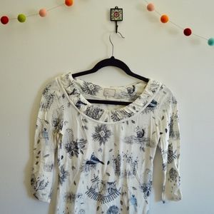 Anthropologie Woodland Creatures Blouse